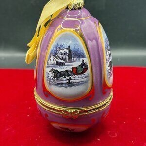 6 Porcelain Egg Trinket Boxes